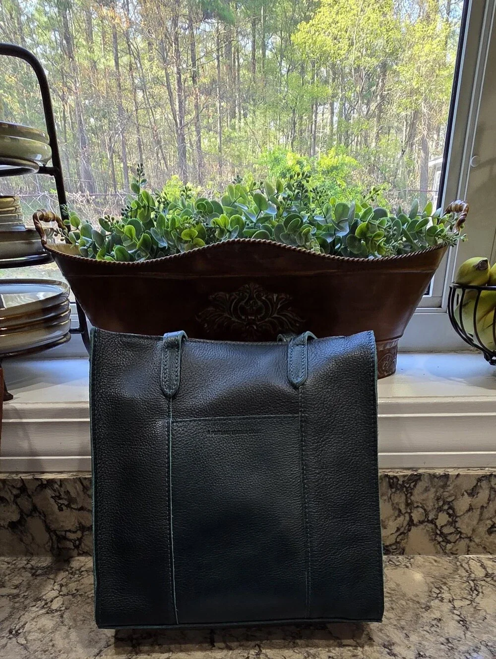 Portland Leather Lagoon NS Lola Crossbody Tote - Picture 1 of 6